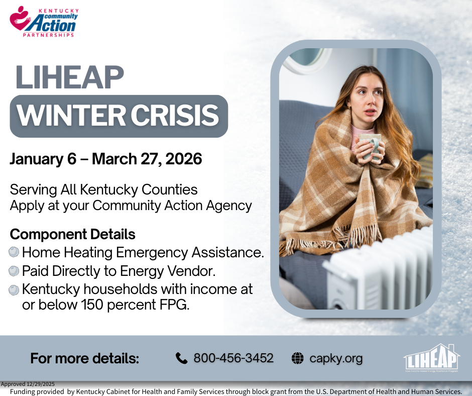 Starting January 6, LIHEAP Crisis Assistance Available at Kentucky’s Community Action Agencies